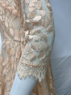 chinese dress ladies Peach Crochet Top High Low Dress