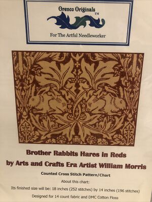 NEW Orenco Cross Stitch Chart/Pattern  Brother Rabbits Hares  (William Morris)