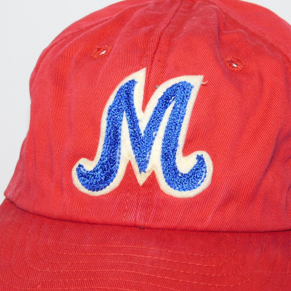 Vintage 1960s Red White Blue Embroidered M Cotton Baseball