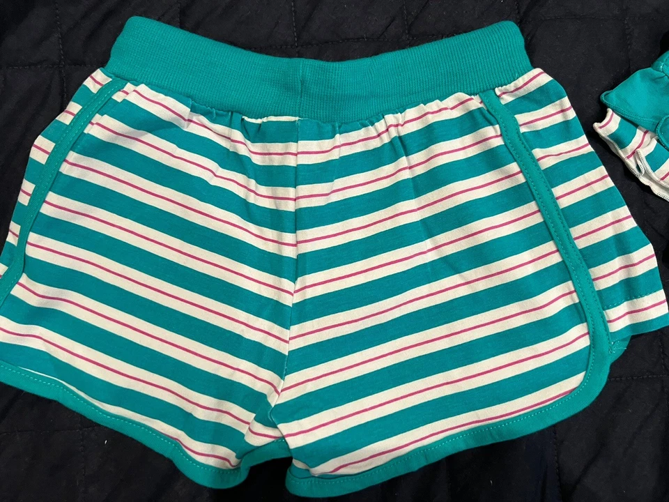 Primigi Niñas Conjunto Corto Verde Azulado Y Rosa 5T Pantalones Cortos Sin Mangas Verano Foto 4 de 4