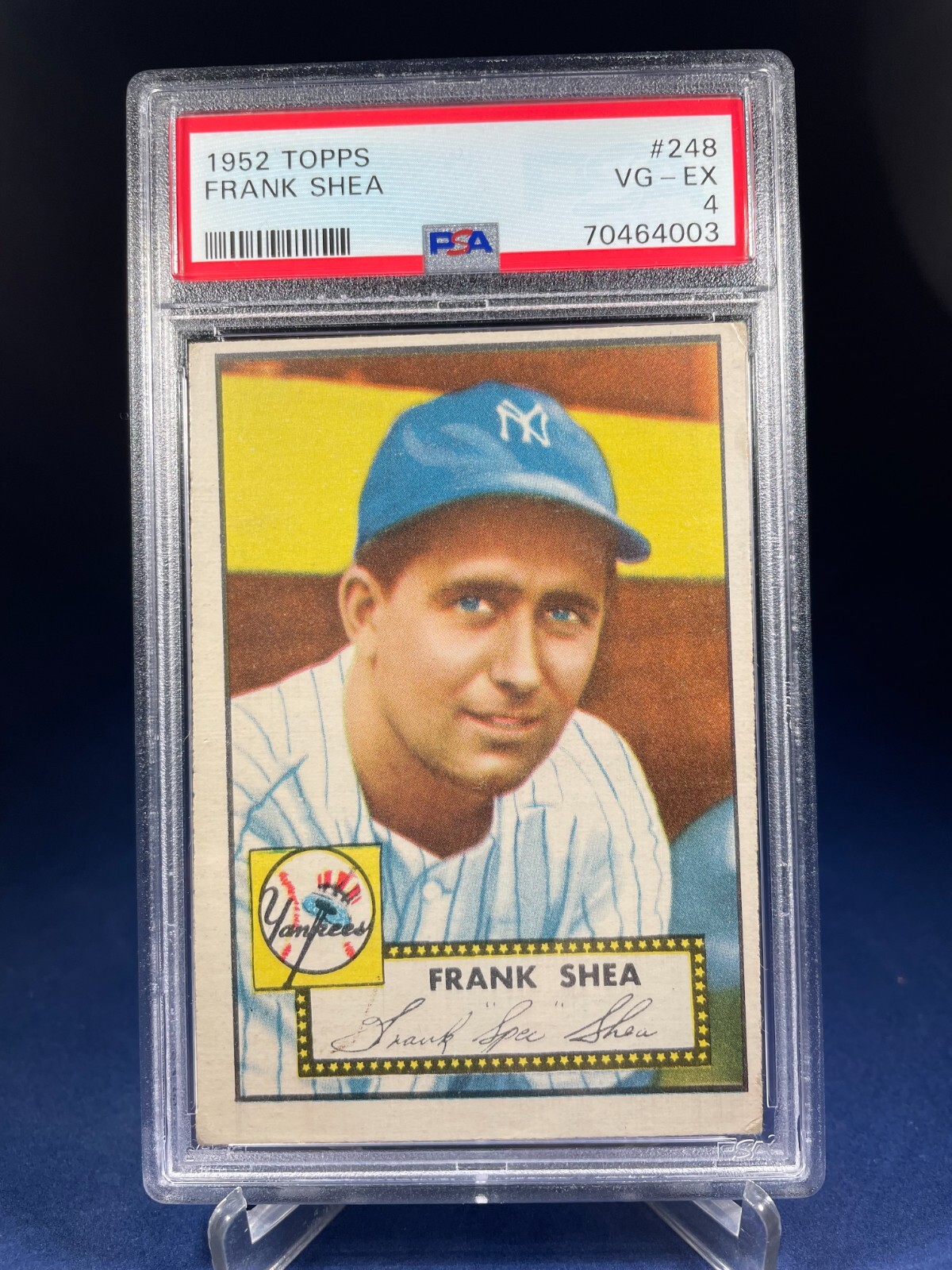 1952 Topps Baseball Card Frank Shea #248 New York Yankees PSA 4