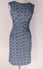 SALE! KUT From The Kloth Blue Patterned Ruched Slip On Dress Size 6 USA
