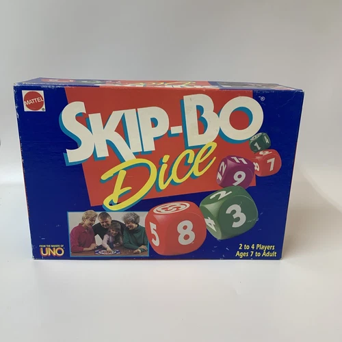 Vintage SKIP-BO DICE board game - 1995 Mattel - No Manual - All Dice Included