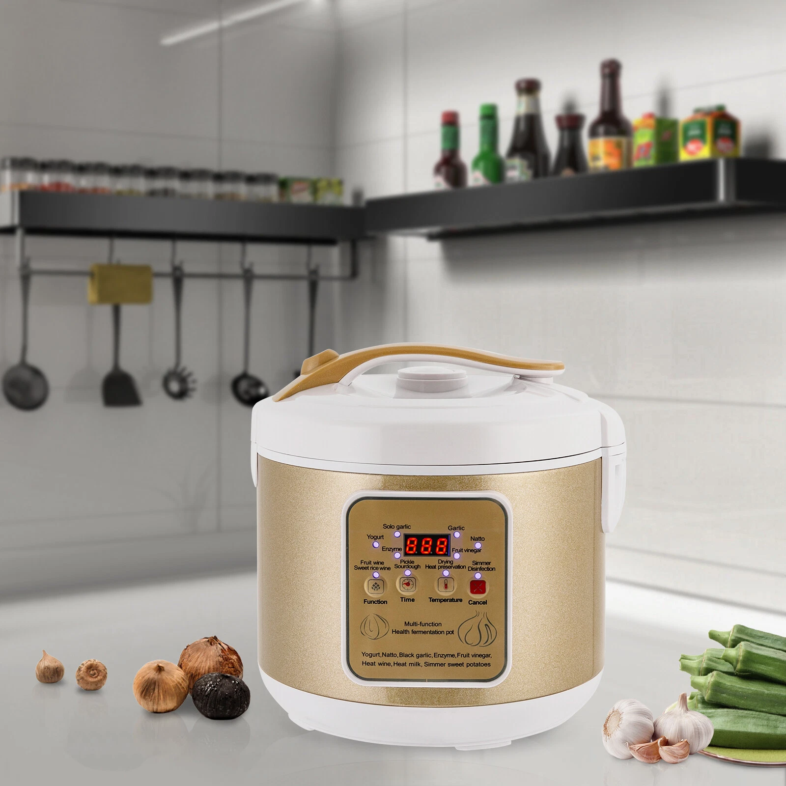 6L 90W Intelligent Automatic Black Garlic Fermenter Maker Machine Timable Box us
