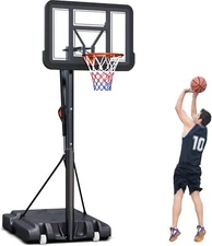 Portable Basketball Hoop,5.5-10FT Height Adjustable Outdoor Basketball Hoop Goal