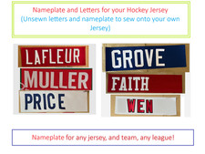 Montreal (Any Team/League) UNSEWN Nameplate Namebar for HOCKEY Jersey READ DESC