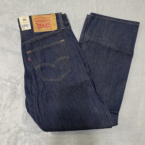 Levi's 501 Original Shrink To Fit Straight Leg Rigid Dark Wash Men's Jeans 33x30