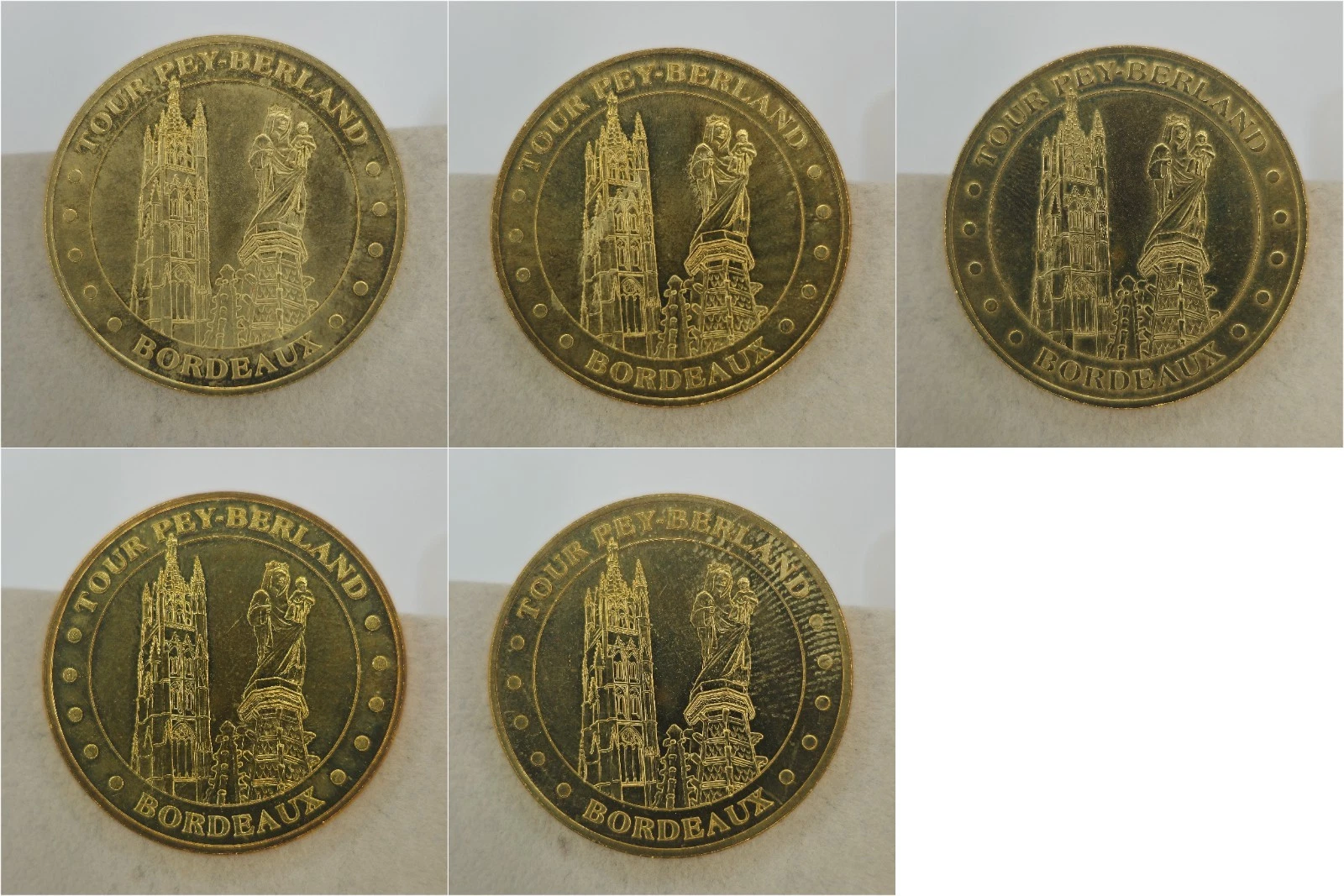 Bordeaux 33 Tour Pey-Berland - Lot Médailles Souvenirs Monnaie de Paris