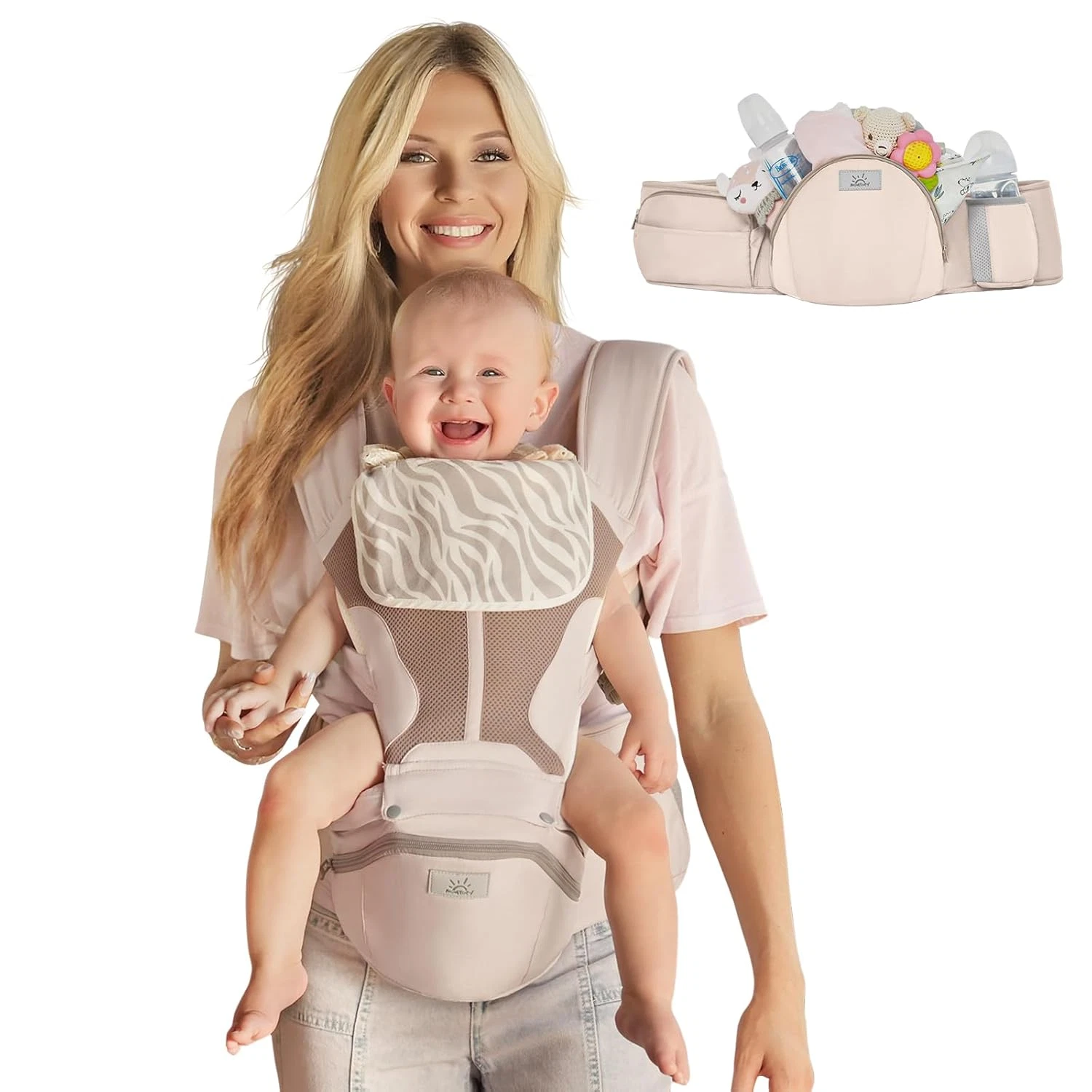 Stowngo Pro Baby Carrier, Safety-Certified 6n1 Ultra Storage Baby Carrier Newbor