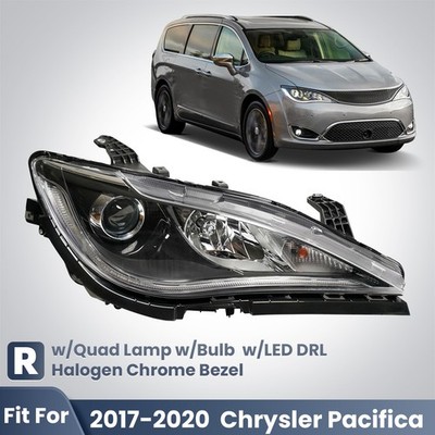 For 2017-2020 Chrysler Pacifica Halogen Projector Headlight W/Bulb&LED DRL Right