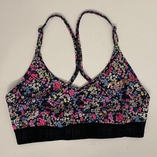 PINK Victoria's Secret Ultimate Lightly Lined Floral Strappy Sports Bra Large