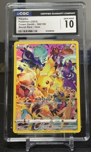 CGC 10 Pikachu - 160/159 Crown Zenith Secret Rare - Full Art Pokemon Card