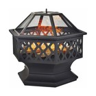 Hex Shaped Tabletop Fire Pit Outdoor Firepit Portable Stove Heater Spark Screen