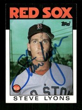 1986 Topps 233 Steve Lyons signed auto autograph  Crisp blue sharpie vgex MZ BXC