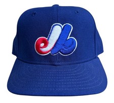 Vintage New Era Montreal Expos Fitted 100% Wool Hat Cap Size 6 7/8 EUC 90s