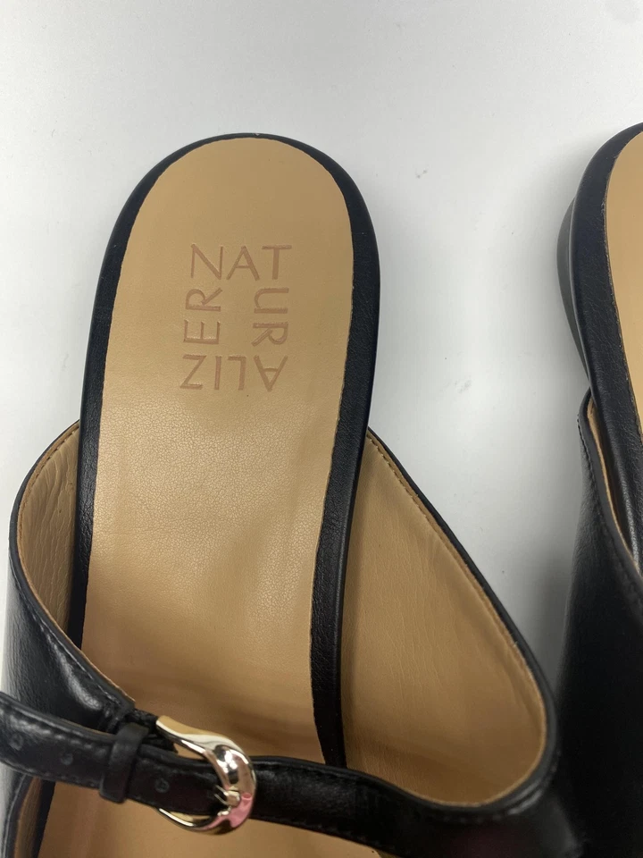 Naturalizer Connie Mujer Talla 11 W Negro Mary Jane Sin Cordones Planos Cuero Foto 3 de 4