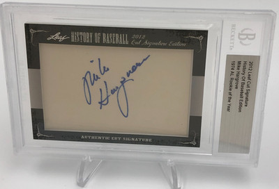 MIKE HARGROVE AUTO 2012 Leaf HISTORY OF BASEBALL Signed Card 1974 AL ROY INDIANS