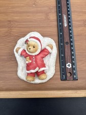 VTG Cherished Teddies Enesco Figurine Snow How To Fly Christmas Santa Holiday