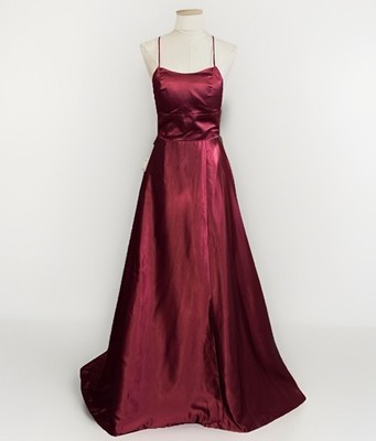 NWT Witness of Love Red Satin Maxi Dress Ball Gown Size 2