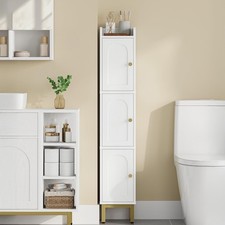 Slim Bathroom Storage Cabinet, Narrow Bathroom Organizers and Storage with 4 Adj