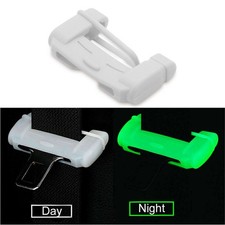 2x Car Seat Safety Belt Buckle Clip Silicone Anti-Scratch Cover White Universal