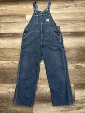 Carhartt Men's Carpenter Bib Overalls Denim Blue 40x28