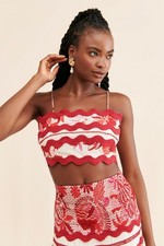 FARM Rio Tiles Printed Crop Top Small