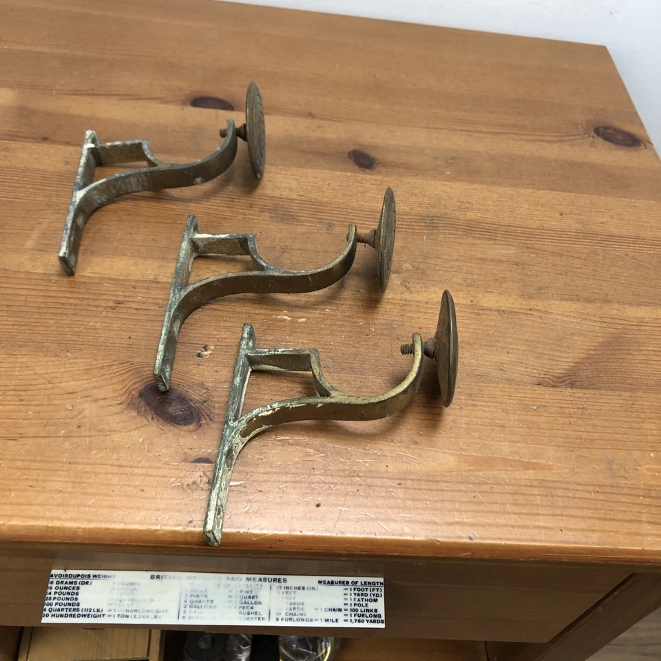 Soportes poste cortina victoriano latón x 3 Foto 3 de 4