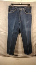 Vintage Lee Jeans Mens 36x32 Blue Denim 204 Straight Leg Zip Fly Made in USA 90s