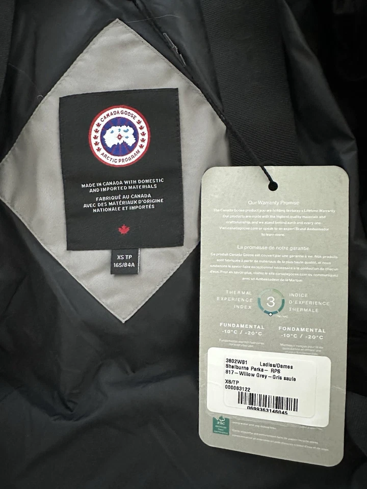 Parka acolchada gris sauce XS Canada Goose Shelburne nueva con etiquetas Foto 3 de 4