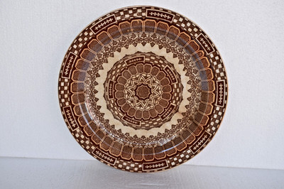 Antique Petrus Regout Alpine Brown Transferware Plate Maastricht Holland 10 In''R