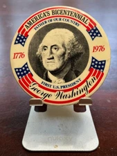 GEORGE WASHINGTON 3.5" BUTTON PIN PATRIOTIC USA PRESIDENT