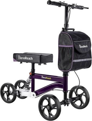 Knee Scooter, Steerable Knee Walker, Foldable Knee Scooter - Purple