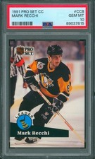 1991-92 Pro Set CC MARK RECCHI Leader #CC8 Pittsburgh Penguins SP PSA 10 Pop 1