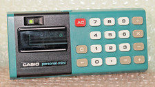 Calcolatrice elettronica vintage Casio Personal-Mini CM-607 1975 celeste MINT