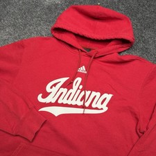 Indiana Hoosiers Sweatshirt Mens Medium Red NCAA Adidas Center Hoodie