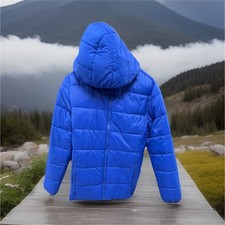 Thereabouts Blue Hooded Puffer Jacket XL 18/20 Unisex Kids 100 Nylon Full Zip