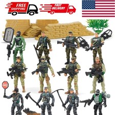 Ultimate 16-Piece Military Action Figures Set with Accessories  Dog Figure