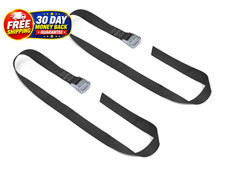 1.5 inch x 4ft HD Lashing Strap with Silver Buckle, Black 2-Pack Made in USA, Co