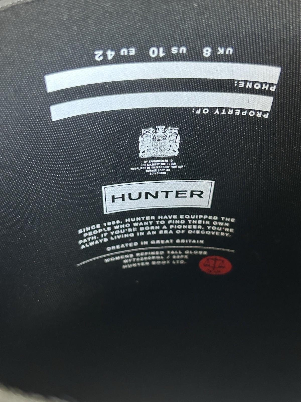 Hunter Original Tall Gloss Black Wellington Boots UK 8 EU 42 BrandNew RRP £140 image 2