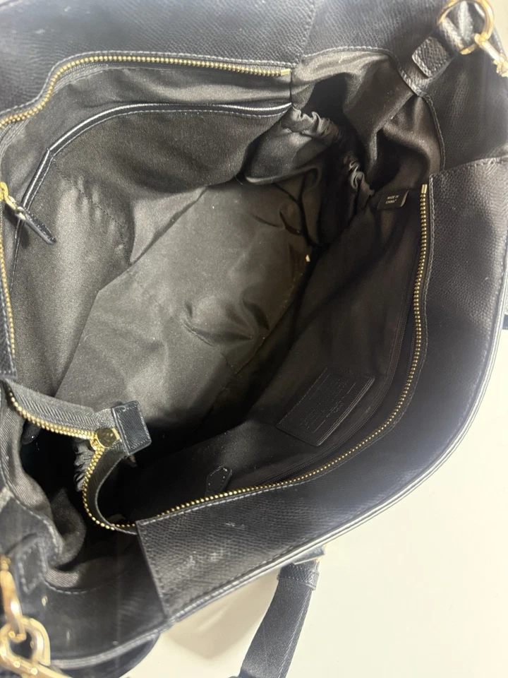 COACH Black Crossgrain Leather Diaper Baby Bag Large Multifunction Tote F57786 - Image 3 of 4