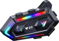 Y20 Motorcycle Helmet Headset with HiFi Sound, Noise Cancellation, RGB Lights
