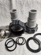 (2-Pack) Threaded to Clamp Hose Adapter for Intex Pool 1.5 & 1.25-Inch Hoses