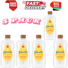 Johnson's Baby Oil, Mineral Oil Enriched with Shea  Cocoa Butter 20 fl. oz, 5PK
