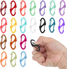 20 Pcs Alloy S Carabiner Clips, Dual Opening Design, Keychain Spring Snap Hooks