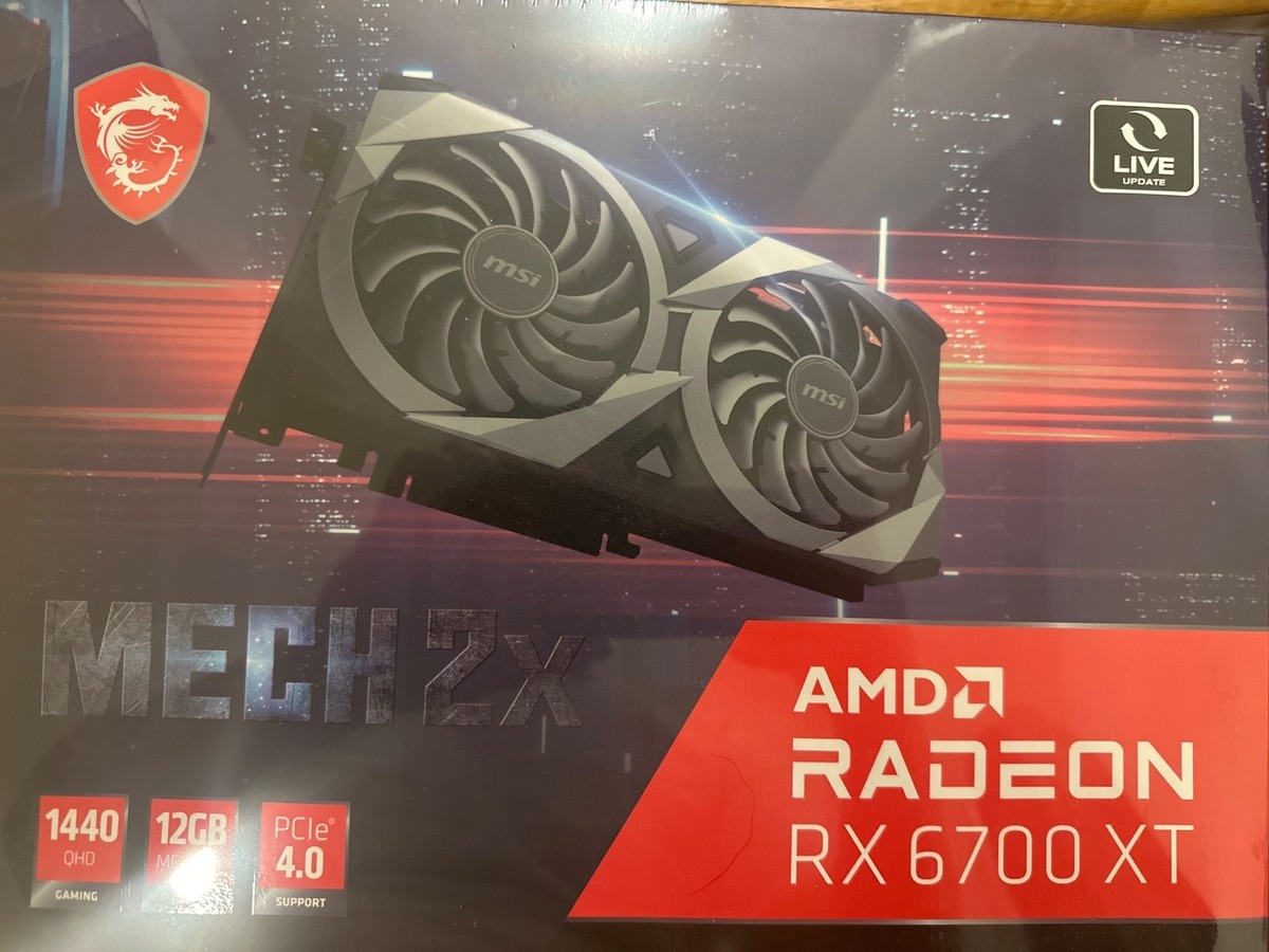 MSI Radeon RX 6700 XT MECH 2X 12GB GDDR6 Graphics Card for