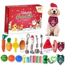 Dog Advent Calendar 2024, 24 Days Dog Pet Toy Christmas Countdown Calendar #1