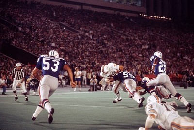 College All Star Game Miami Dolphins Larry Csonka in action rushin- Old Photo