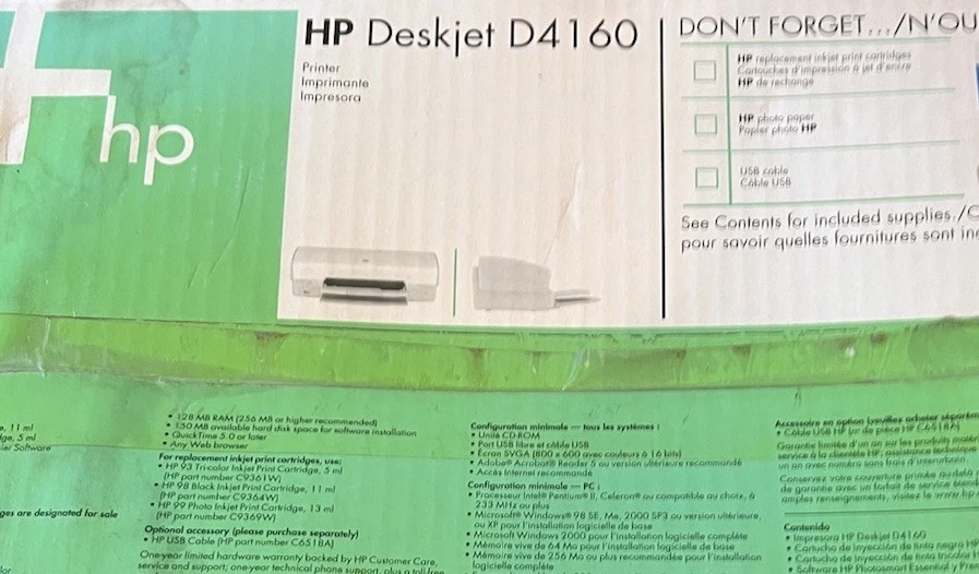 HP Deskjet D4160 Digital Photo & Document Inkjet Printer - - Image 4 of 4