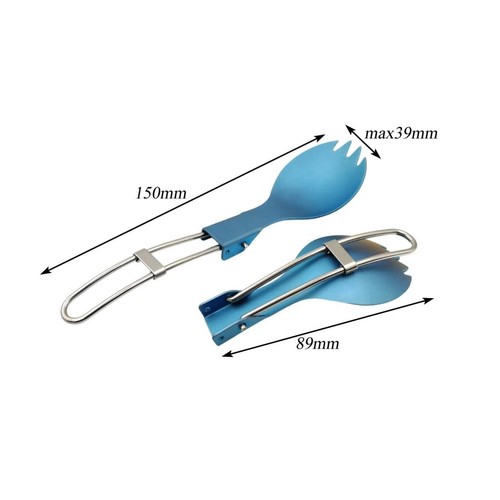 Rison Titanium Spork Spoon Fork Cutlery Camping Flatware Set for School Picnics - Picture 2 of 2